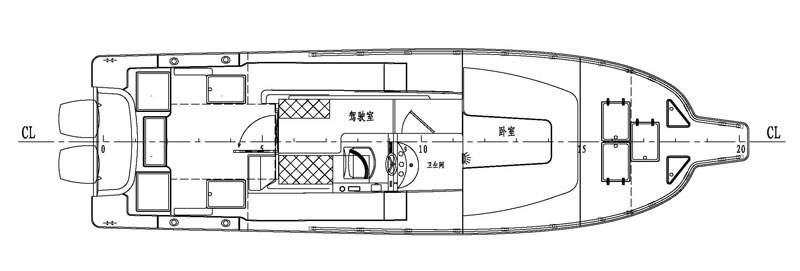 UF32钓鱼艇平面布局图