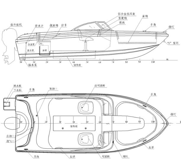 自制快艇结构图图片